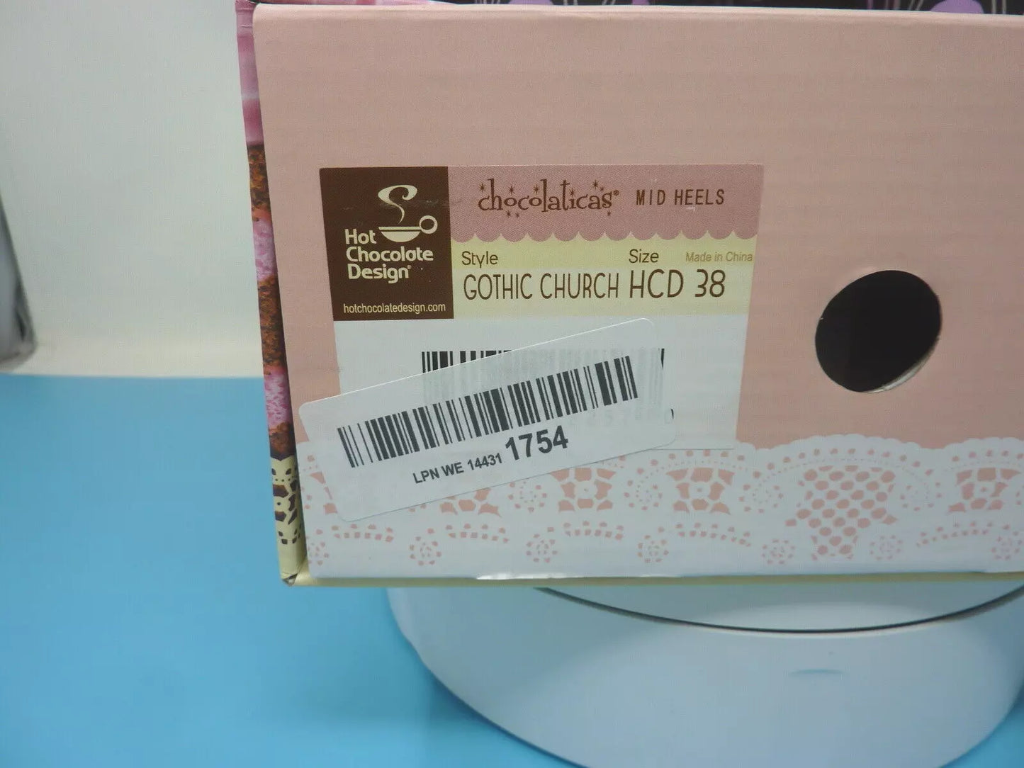 HOT CHOCOLATE DESIGN GOTHIC CHURCH MID HEEL-COLOUR:PURPLE/BLACK-SIZE UK5/EU38