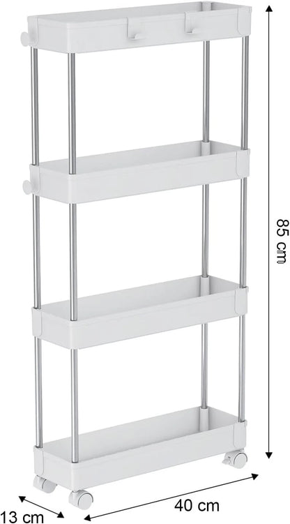 Alex Nash 4-Tier Slim Storage Trolley on Wheels