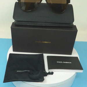DOLCE & GABBANA HAVANA PILOT SUNGLASSES- DARK BROWN