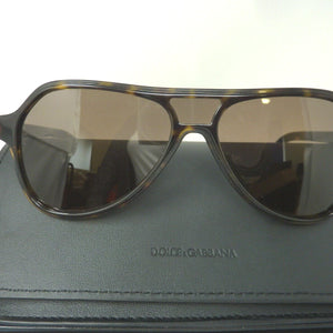 DOLCE & GABBANA HAVANA PILOT SUNGLASSES- DARK BROWN
