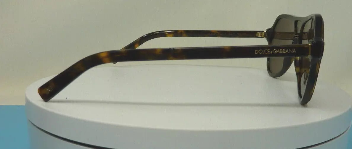 DOLCE & GABBANA HAVANA PILOT SUNGLASSES- DARK BROWN