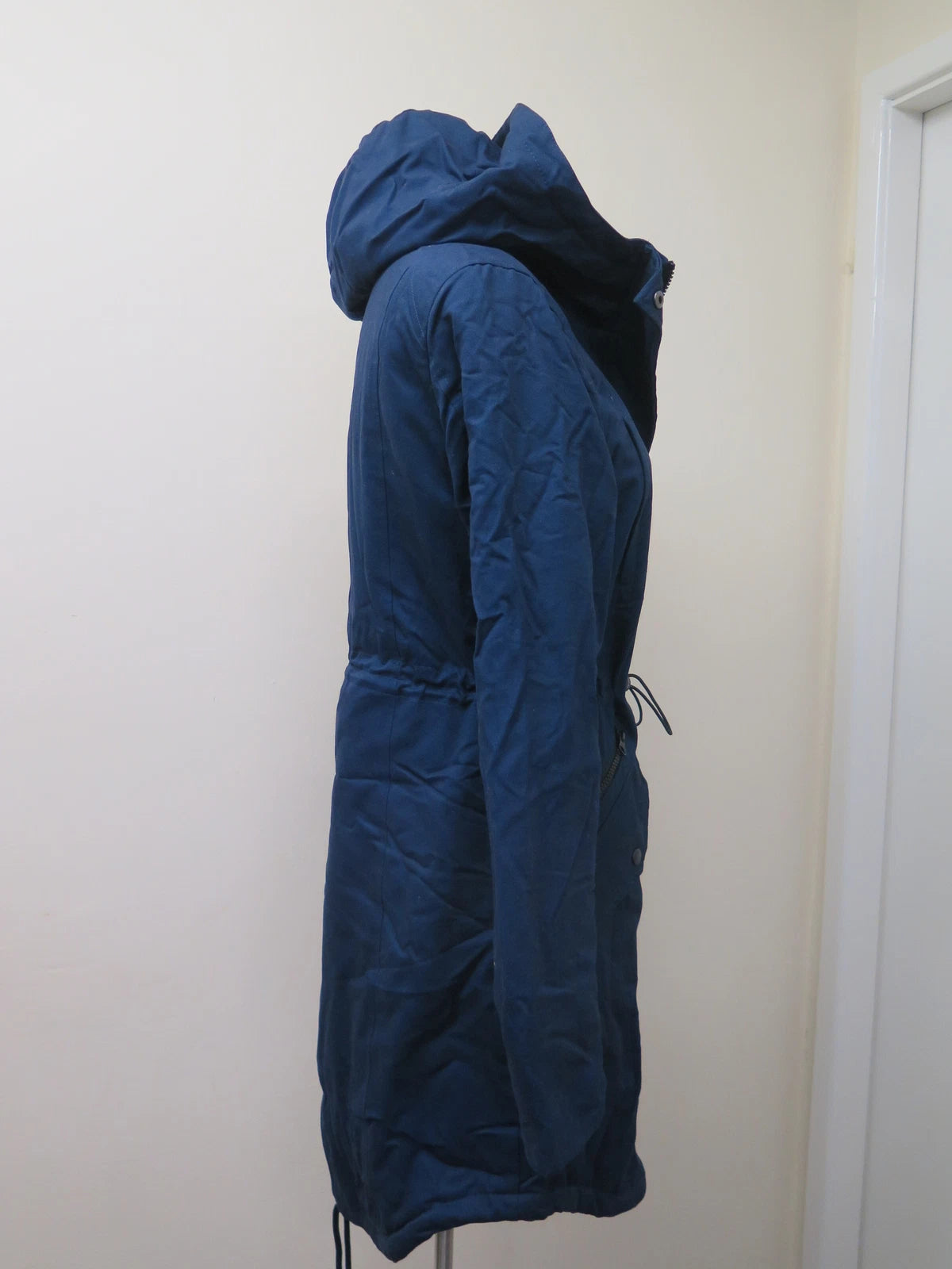 OROLAY DRAWSTRING WAIST FLEECE LINED PARKA-SMALL-BEACON BLUE