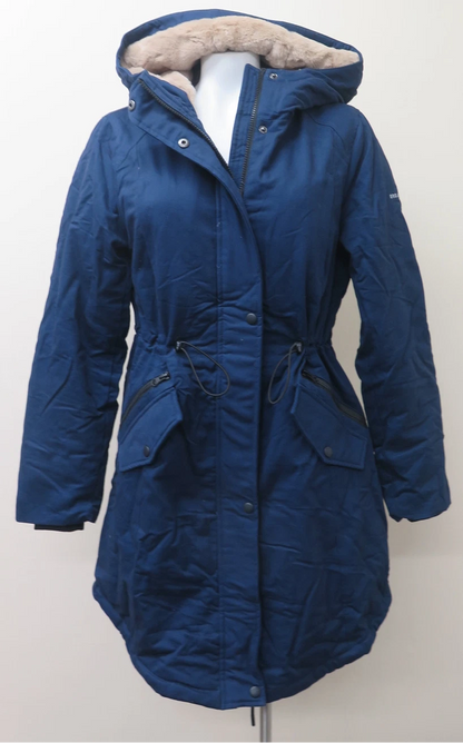 OROLAY DRAWSTRING WAIST FLEECE LINED PARKA-SMALL-BEACON BLUE