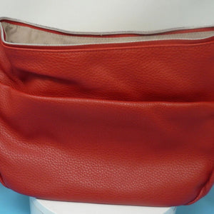 SAMSONITE HANDBAG-RED-PU LEATHER