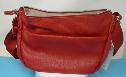 SAMSONITE HANDBAG-RED-PU LEATHER