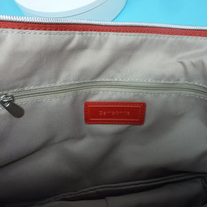 SAMSONITE HANDBAG-RED-PU LEATHER