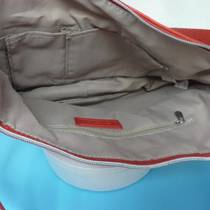 SAMSONITE HANDBAG-RED-PU LEATHER