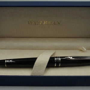 Waterman Expert Fountain Pen | Gloss Black with Chrome Trim | Medium Nib