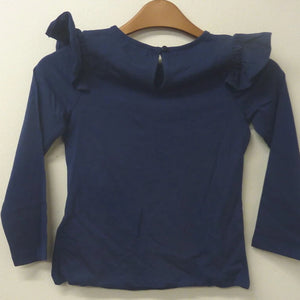MONSOON RAINBOW LONG SLEEVE TOP-5/6YRS-NAVY BLUE