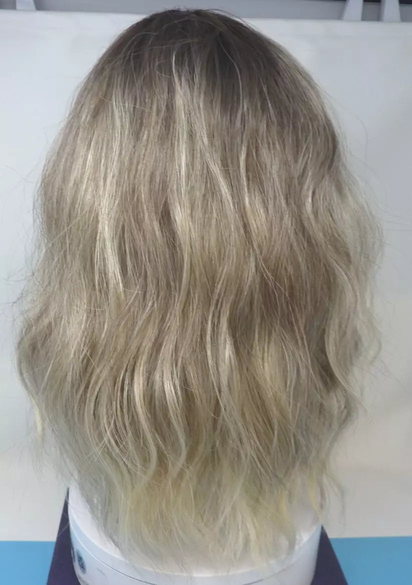FULL WIG-BLONDE/BROWN HIGH LIGHTS-APPROX 16"