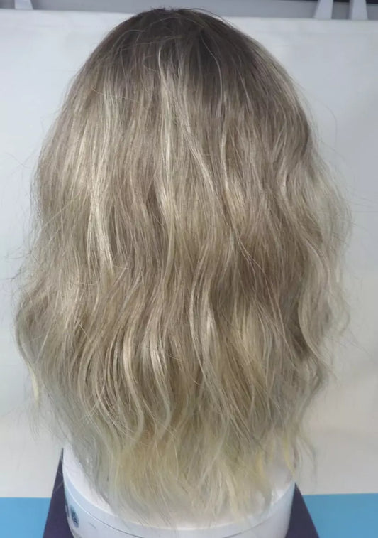 FULL WIG-BLONDE/BROWN HIGH LIGHTS-APPROX 16"