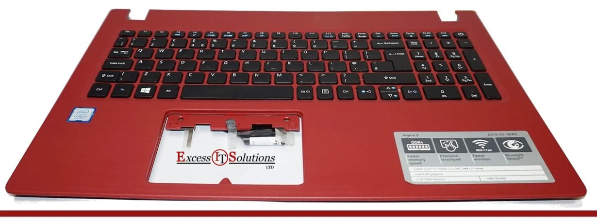 Acer Aspire 3 A315-51-36XN UK Keyboard Palmrest Touchpad Cover Intel i3