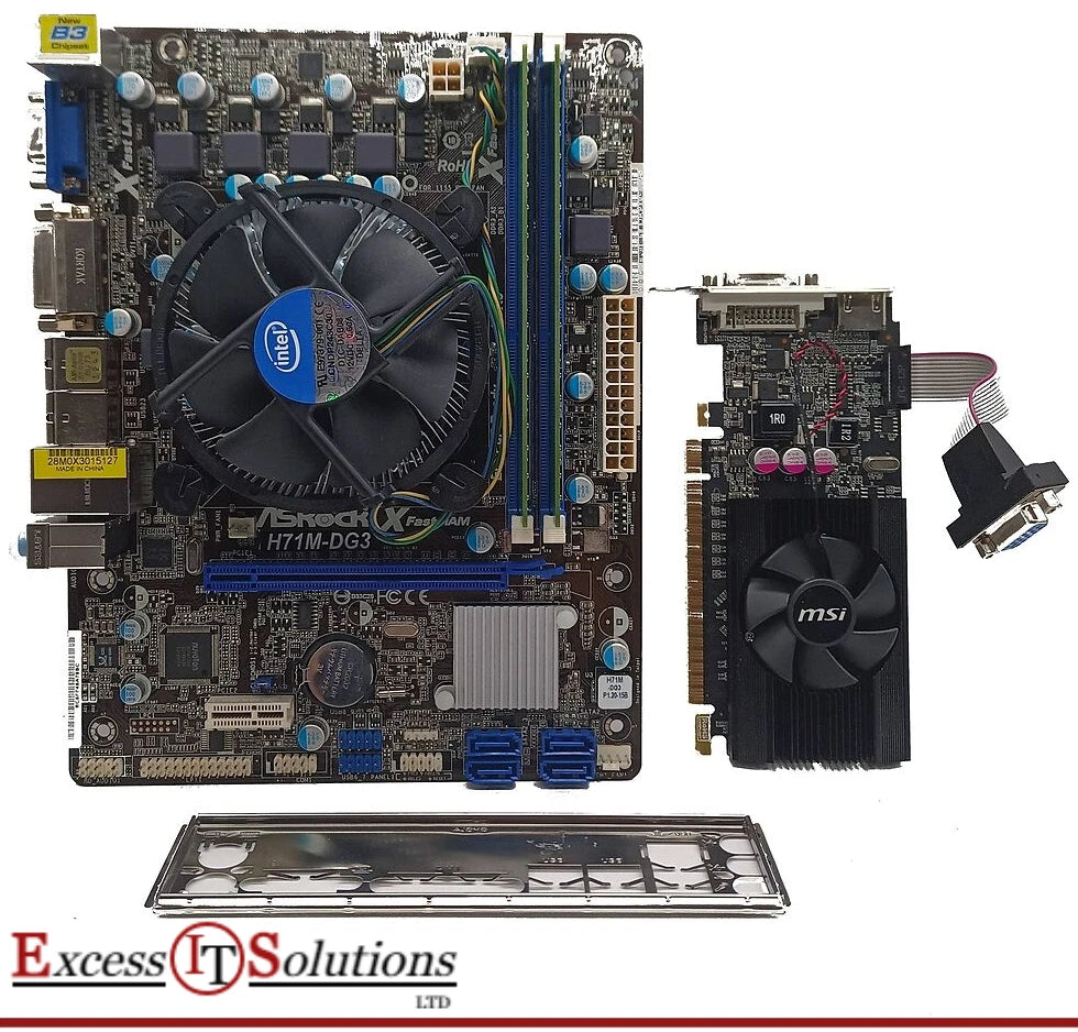 ASRock H71M-DG3 M/B CPU RAM GPU Combo Intel Celeron G550 4GB DDR3 RAM 610GT