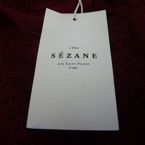 SEZANE BLOUSE LUCE BORDEAUX-SIZE UK10-FRENCH38-RED
