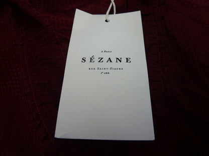 SEZANE BLOUSE LUCE BORDEAUX-SIZE UK10-FRENCH38-RED