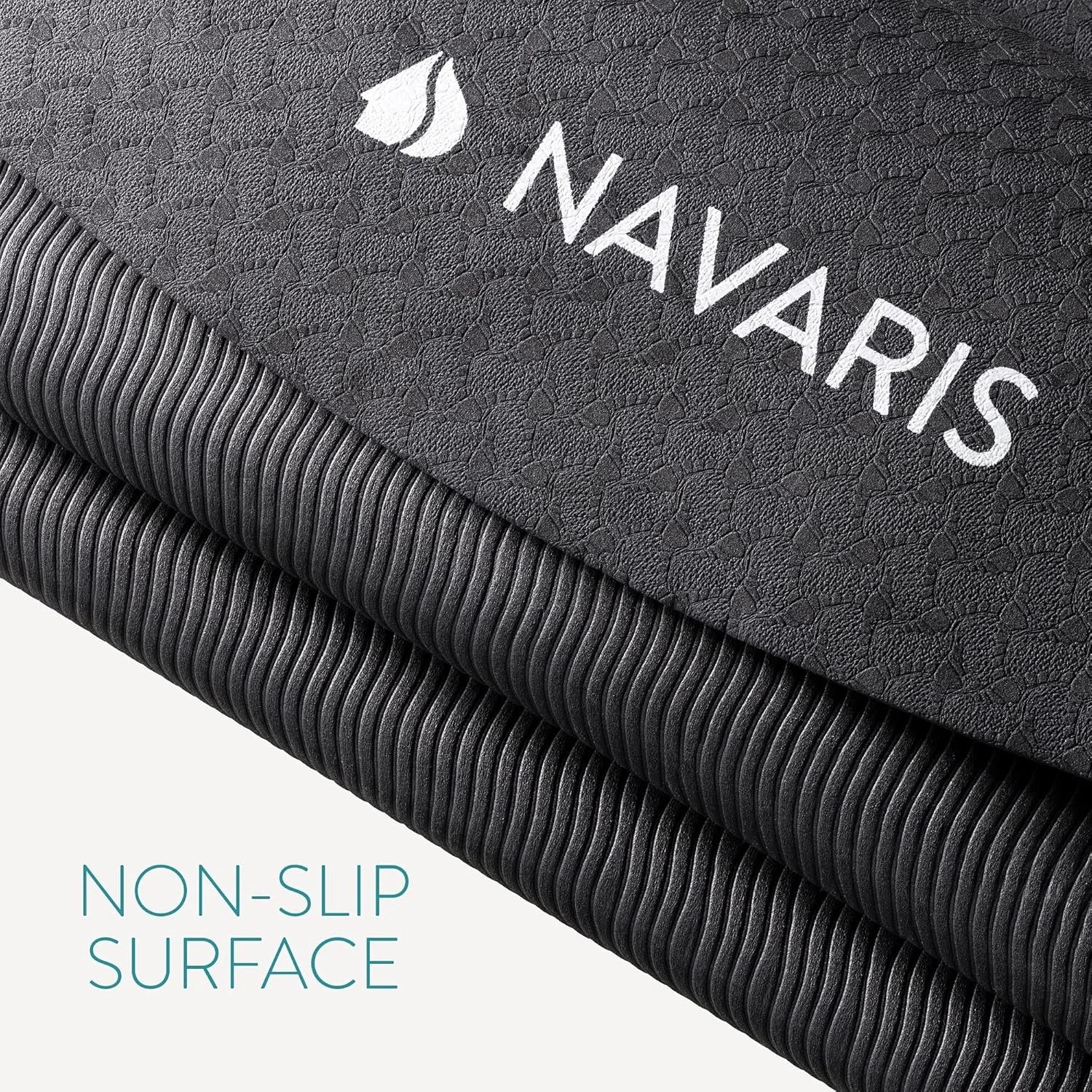 Navaris 120cm diameter 0.6cm thick non slip round yoga mat