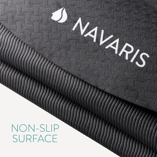 Navaris 120cm diameter 0.6cm thick non slip round yoga mat