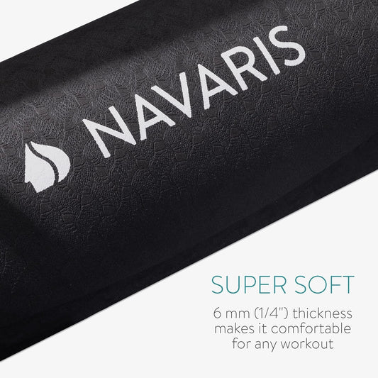 Navaris 120cm diameter 0.6cm thick non slip round yoga mat