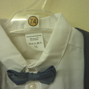 HOBEA-GERMANY-BABY SUIT-UK9-12MONTHS-GERMANY SIZE 74-WHITE/GREY