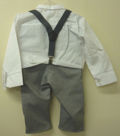 HOBEA-GERMANY-BABY SUIT-UK9-12MONTHS-GERMANY SIZE 74-WHITE/GREY