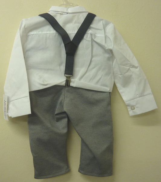 HOBEA-GERMANY-BABY SUIT-UK9-12MONTHS-GERMANY SIZE 74-WHITE/GREY