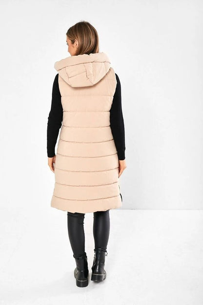 RISING MIRIAM PADDED GILET IN BEIGE Medium