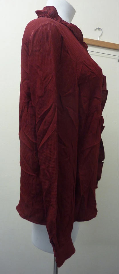 SEZANE BLOUSE LUCE BORDEAUX-SIZE UK10-FRENCH38-RED
