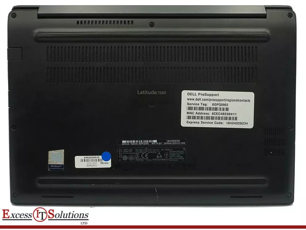 Dell Latitude 7280 12.5" Laptop Core i5 6300U NO M.2 NO RAM NO BATTERY