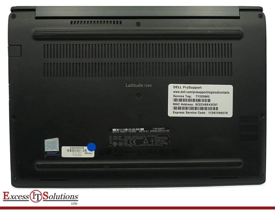 Dell Latitude 7280 12.5" Laptop Core i5 6300U NO M.2 NO RAM NO BATTERY