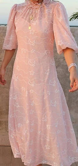 Labelrail x Collyer Twins high neck midaxi dress Pink UK 14