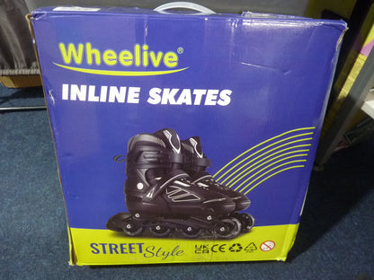 WHEELIVE INLINE SKATES-SIZE UK3-6 BLACK/PINK