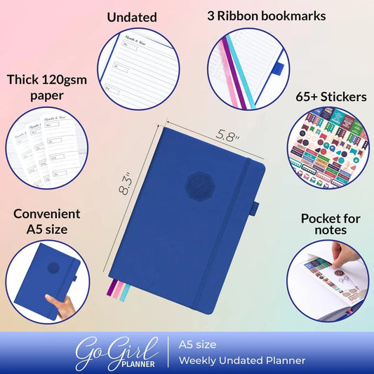 GoGirl Royal Blue Planner-A5