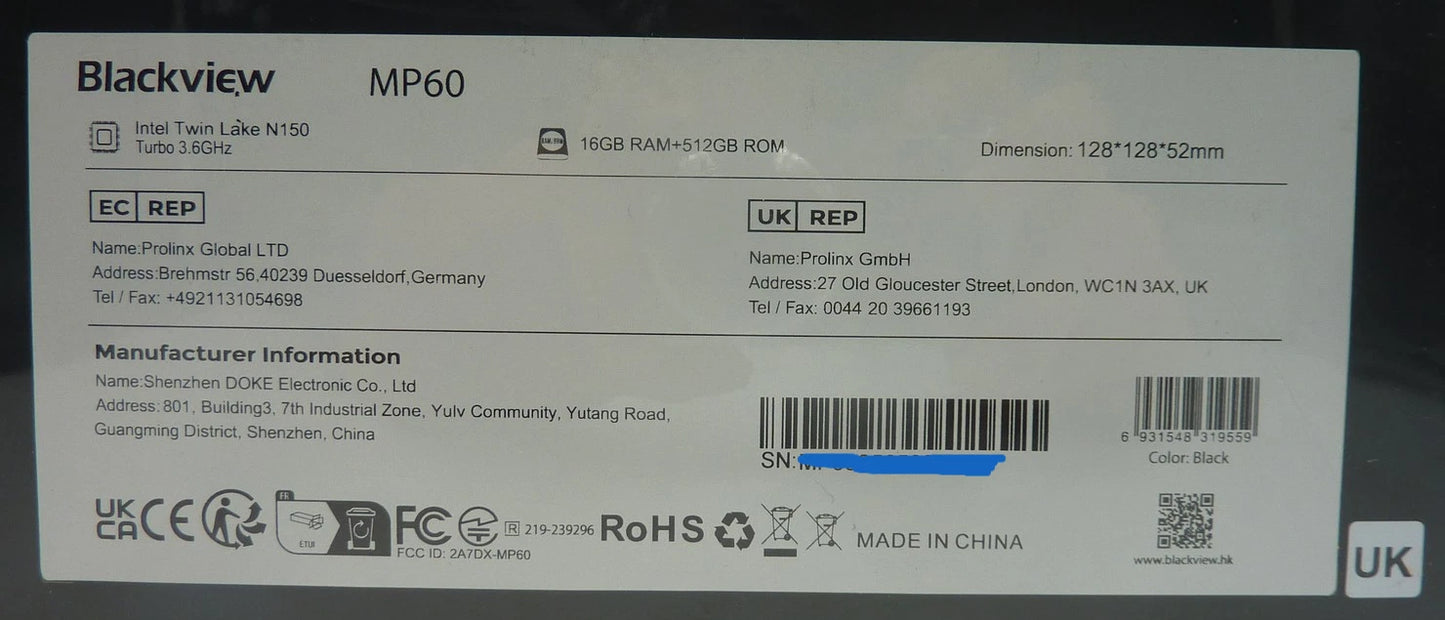 New Blackview Mini PC Intel Twin Lake N150 16GB RAM 512GB SSD Windows 11 Pro