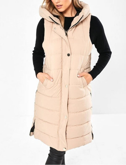 RISING MIRIAM PADDED GILET IN BEIGE Medium