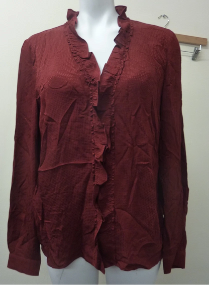 SEZANE BLOUSE LUCE BORDEAUX-SIZE UK10-FRENCH38-RED