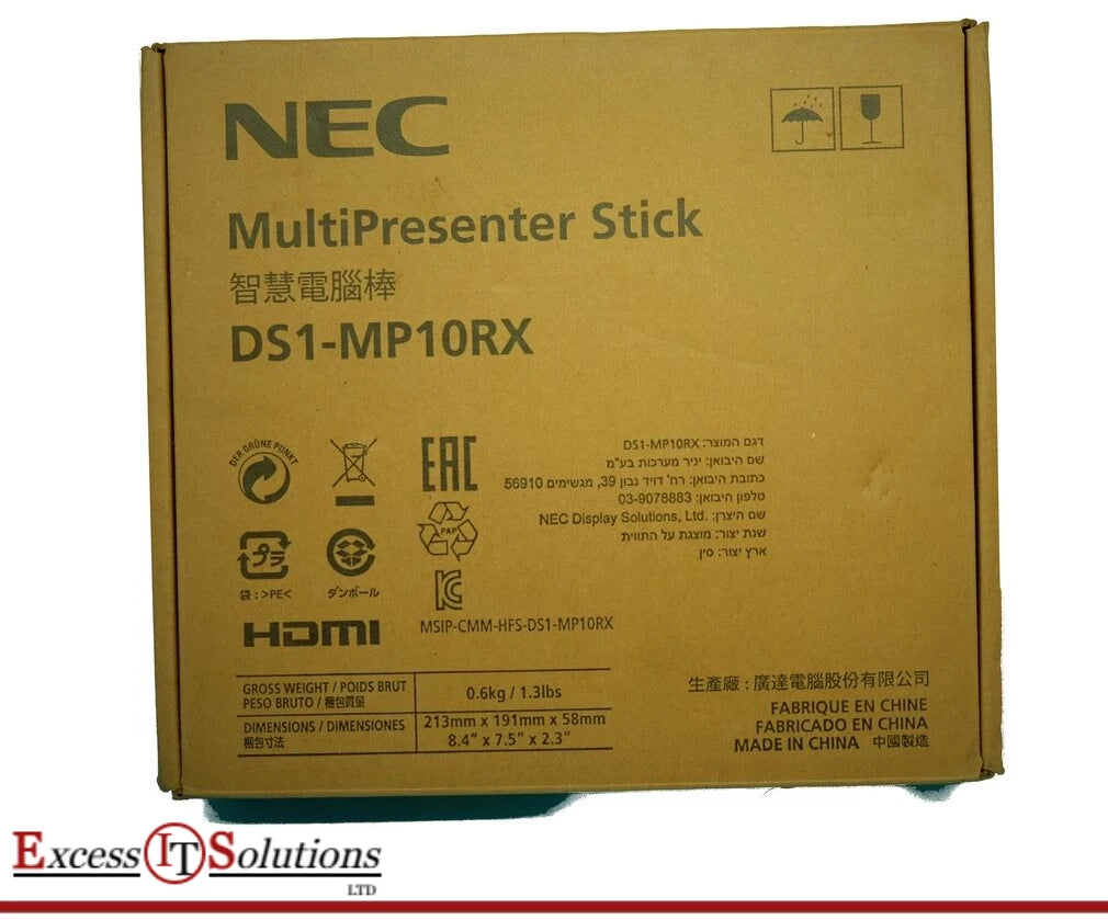 NEC DS1-MP10RX MultiPresenter Stick Wireless HDMI Presentation Device