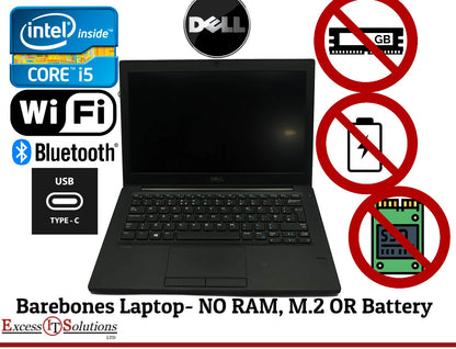 Dell Latitude 7280 12.5" Laptop Core i5 6300U NO M.2 NO RAM NO BATTERY