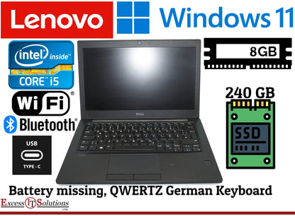 Dell Latitude 7280 12.5" Laptop Intel Core i5 6300U 8GB RAM 240GB SSD Windows 10