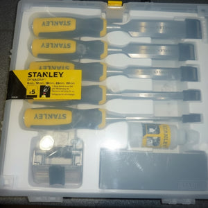 STANLEY DYNAGRIP 5 PIECE CHISEL SET & SHARPENING KIT