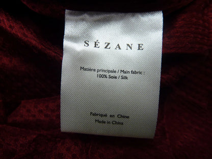 SEZANE BLOUSE LUCE BORDEAUX-SIZE UK10-FRENCH38-RED