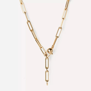 JENNY BIRD Gold-Plated Andi Slim Paperclip Chain Necklace RRP:£125