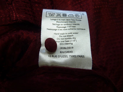 SEZANE BLOUSE LUCE BORDEAUX-SIZE UK10-FRENCH38-RED