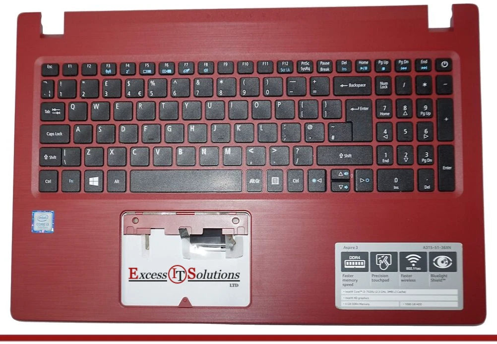 Acer Aspire 3 A315-51-36XN UK Keyboard Palmrest Touchpad Cover Intel i3