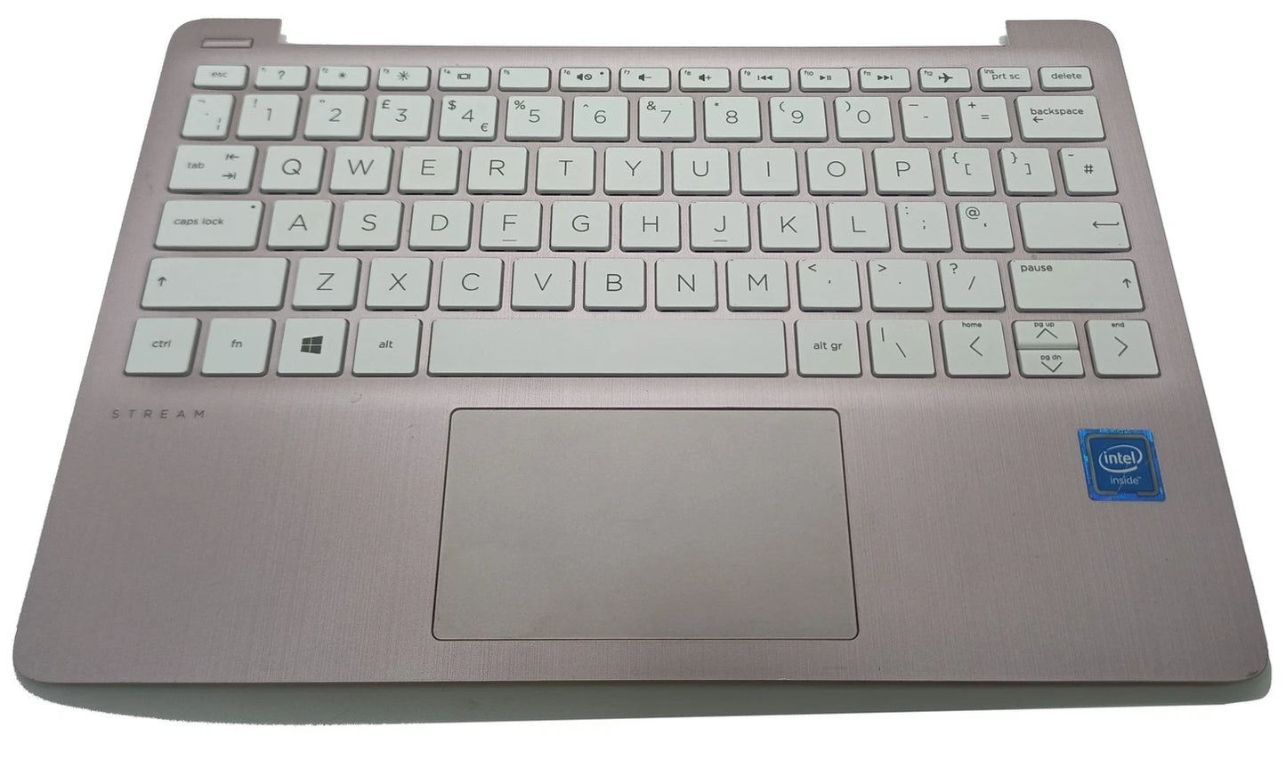 Genuine HP Stream 11-AK 11-AJ Palmrest Cover Keyboard UK Pink L44642-031