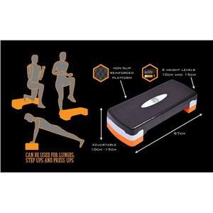 Phoenix Fitness 2 Levels 10/15cm Aerobic Stepper - Black