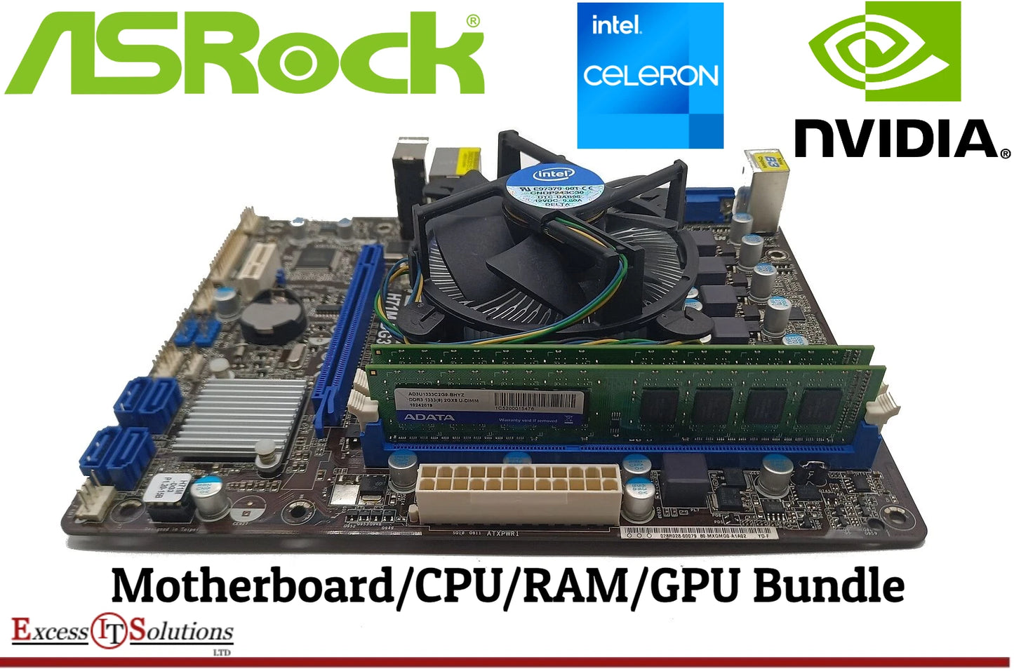 ASRock H71M-DG3 M/B CPU RAM GPU Combo Intel Celeron G550 4GB DDR3 RAM 610GT