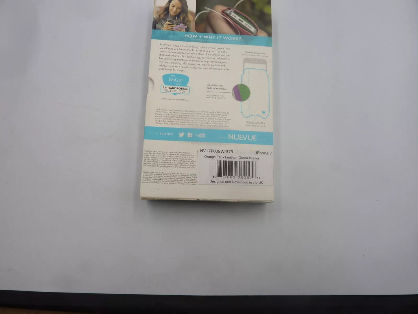 NUEVUE ANTIMICROBIAL PRTECTION CASE FOR IPHONE7-ORANGE