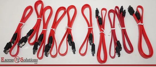 10x Bundle of Red SATA Serial ATA Cables 45cm Foxconn RS Keen Various New