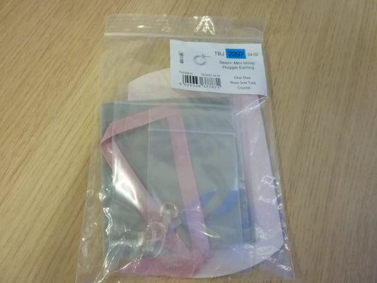 TED BAKER SEENI MINI HOOP HUGGIE EARRINGS-ROSE GOLD