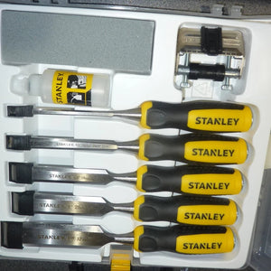 STANLEY DYNAGRIP 5 PIECE CHISEL SET & SHARPENING KIT